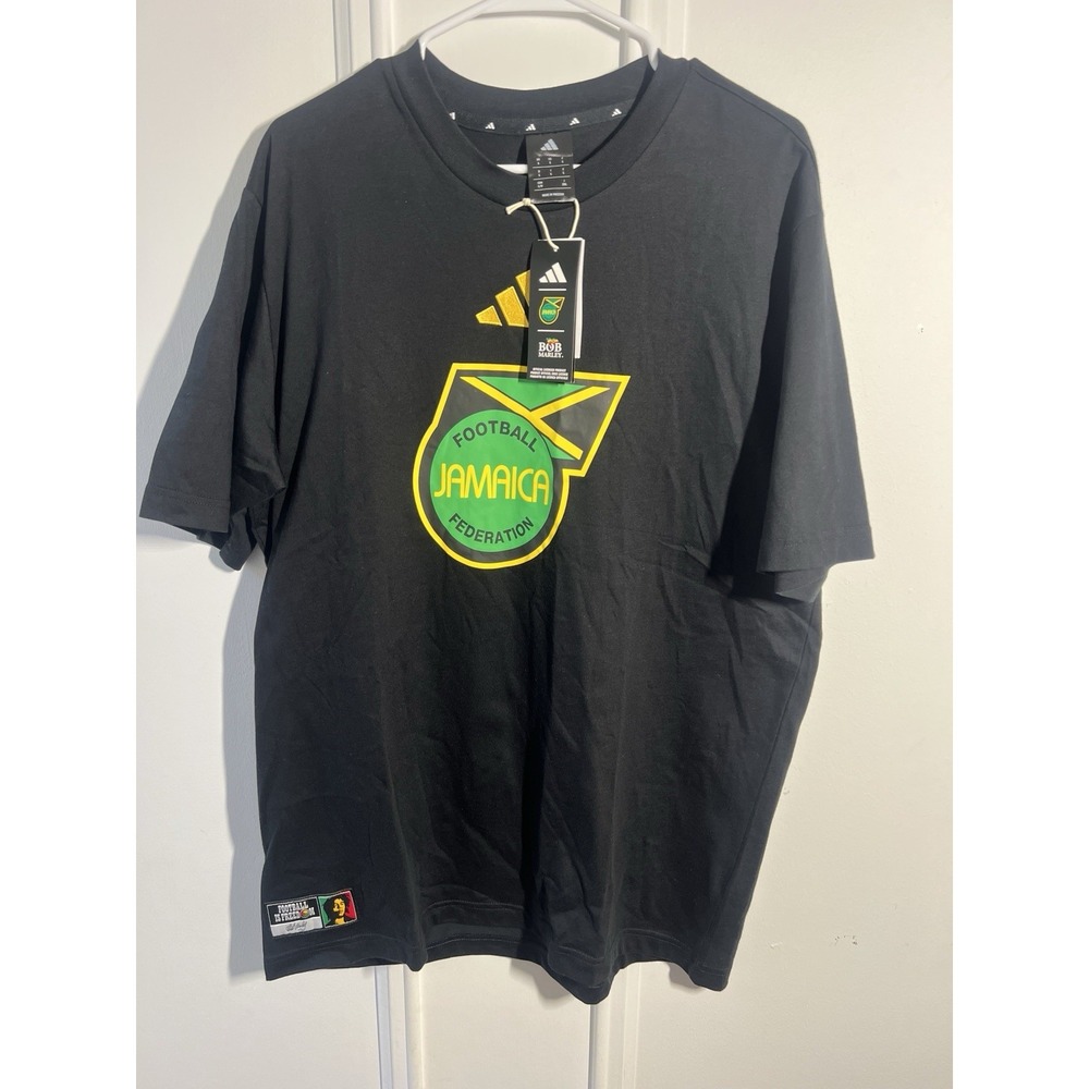 adidas Jamaica x Bob Marley DNA Graphic T Shirt Mens L Black JY5219 NWT